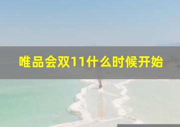 唯品会双11什么时候开始