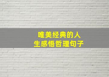 唯美经典的人生感悟哲理句子