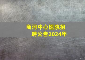 商河中心医院招聘公告2024年