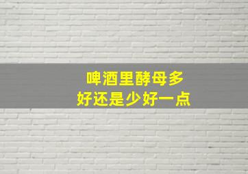 啤酒里酵母多好还是少好一点