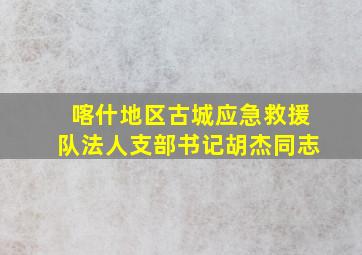 喀什地区古城应急救援队法人支部书记胡杰同志