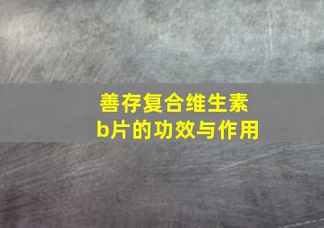 善存复合维生素b片的功效与作用