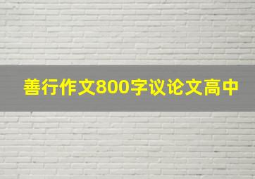 善行作文800字议论文高中