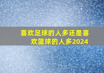 喜欢足球的人多还是喜欢篮球的人多2024