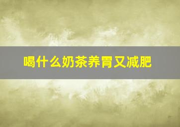 喝什么奶茶养胃又减肥