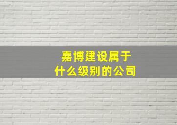 嘉博建设属于什么级别的公司