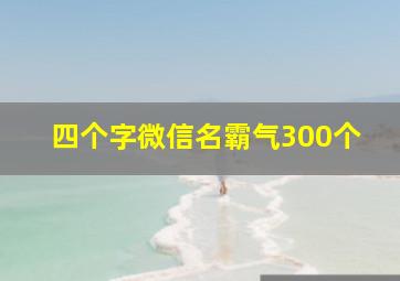 四个字微信名霸气300个