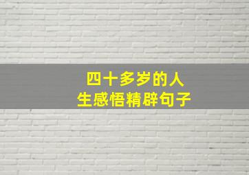 四十多岁的人生感悟精辟句子