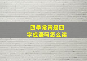 四季常青是四字成语吗怎么读