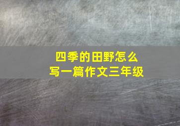 四季的田野怎么写一篇作文三年级