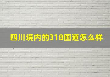 四川境内的318国道怎么样