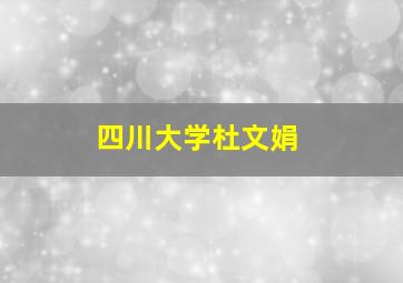 四川大学杜文娟