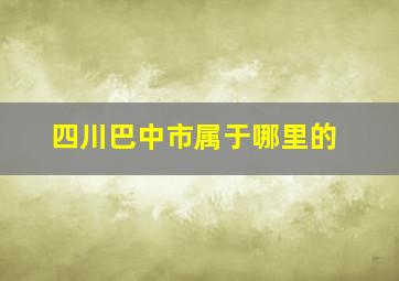 四川巴中市属于哪里的