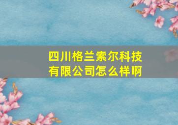 四川格兰索尔科技有限公司怎么样啊