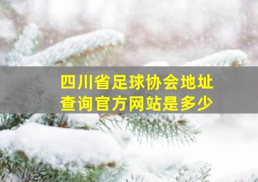 四川省足球协会地址查询官方网站是多少