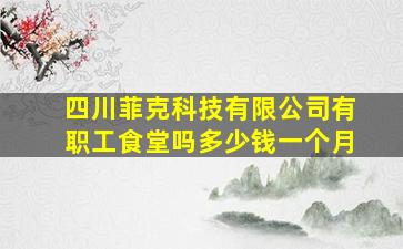 四川菲克科技有限公司有职工食堂吗多少钱一个月