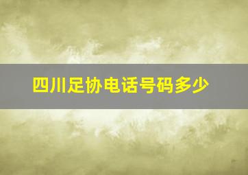 四川足协电话号码多少