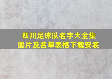 四川足球队名字大全集图片及名单表格下载安装