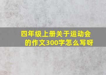 四年级上册关于运动会的作文300字怎么写呀