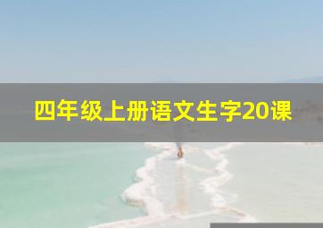 四年级上册语文生字20课