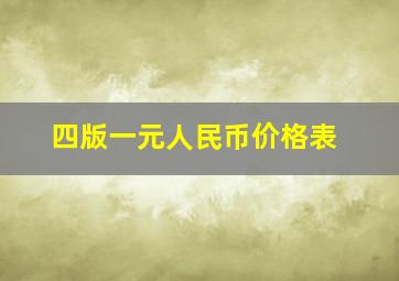 四版一元人民币价格表