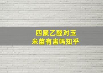 四聚乙醛对玉米苗有害吗知乎