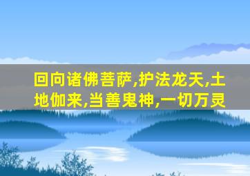 回向诸佛菩萨,护法龙天,土地伽来,当善鬼神,一切万灵