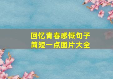 回忆青春感慨句子简短一点图片大全