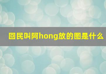 回民叫阿hong放的图是什么