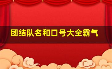 团结队名和口号大全霸气