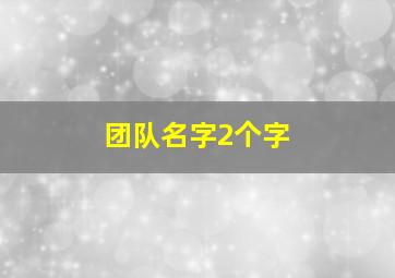 团队名字2个字