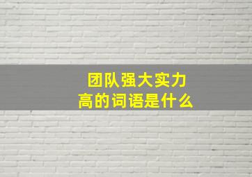 团队强大实力高的词语是什么