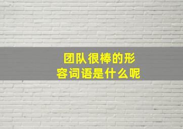 团队很棒的形容词语是什么呢