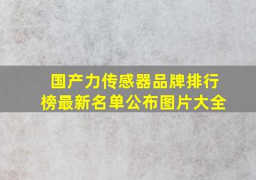 国产力传感器品牌排行榜最新名单公布图片大全