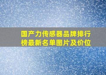 国产力传感器品牌排行榜最新名单图片及价位