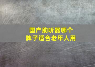 国产助听器哪个牌子适合老年人用