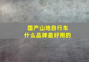 国产山地自行车什么品牌最好用的