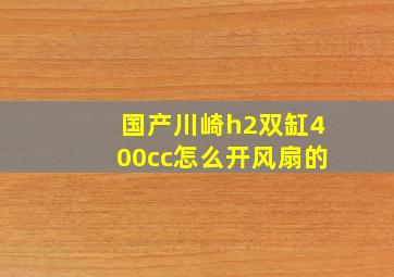 国产川崎h2双缸400cc怎么开风扇的