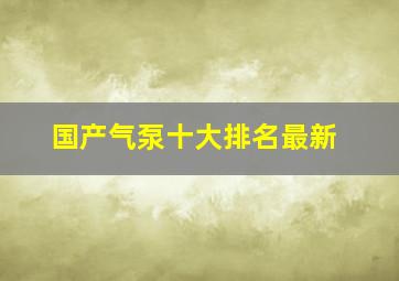 国产气泵十大排名最新