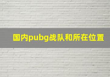 国内pubg战队和所在位置