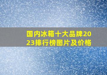 国内冰箱十大品牌2023排行榜图片及价格