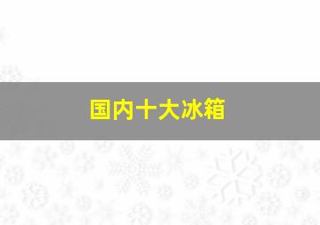 国内十大冰箱