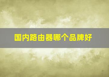 国内路由器哪个品牌好