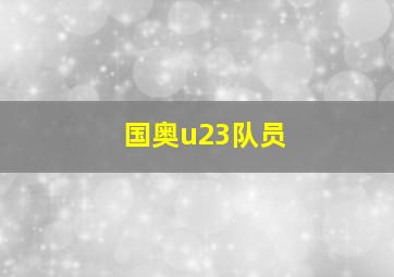 国奥u23队员