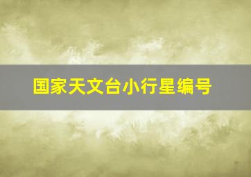 国家天文台小行星编号