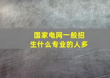 国家电网一般招生什么专业的人多