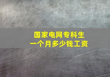 国家电网专科生一个月多少钱工资