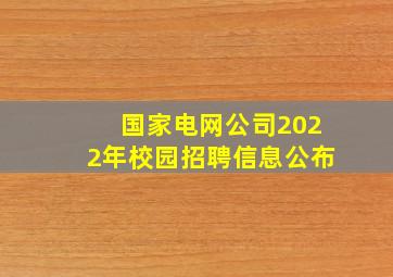 国家电网公司2022年校园招聘信息公布