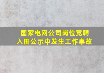 国家电网公司岗位竞聘入围公示中发生工作事故