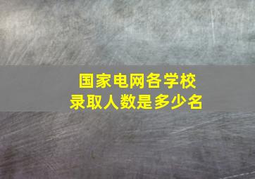 国家电网各学校录取人数是多少名